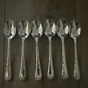 Wm Rogers & Son Silverplated Enchanted Rose Teaspoons - Set of 6